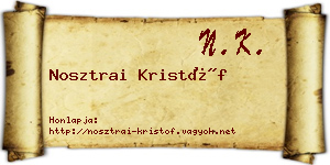 Nosztrai Kristóf névjegykártya